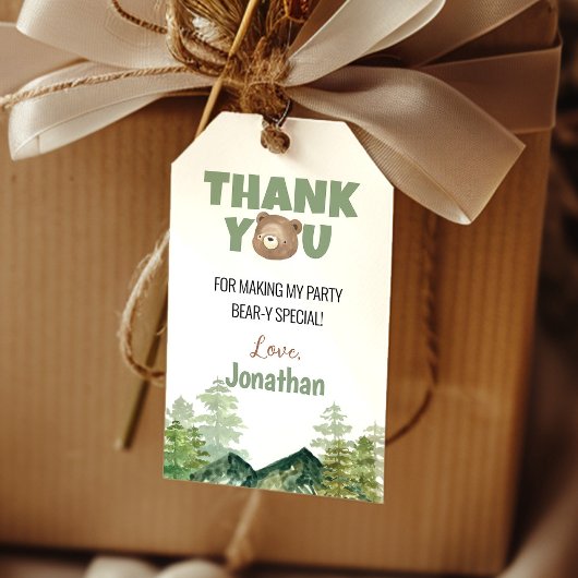 Woodland Bear Party Vielen Dank für Ihr Interesse Geschenkanhänger
