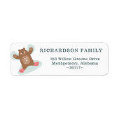 Woodland Bear Snow Angel Monogram Address (Vorne)