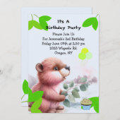 Woodland Beaver Birthday Invitation Einladung (Vorne/Hinten)