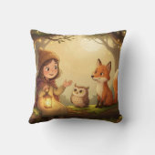 Woodland Bedtime Story Nursery Throw Pillow Kissen (Rückseite)