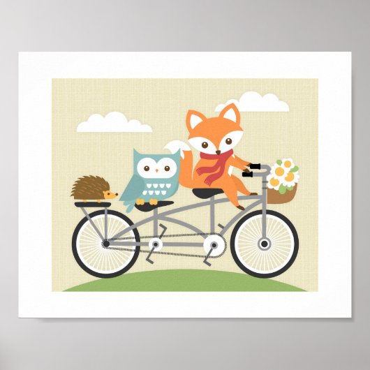 Woodland Bicycle Poster Print (Vorne)
