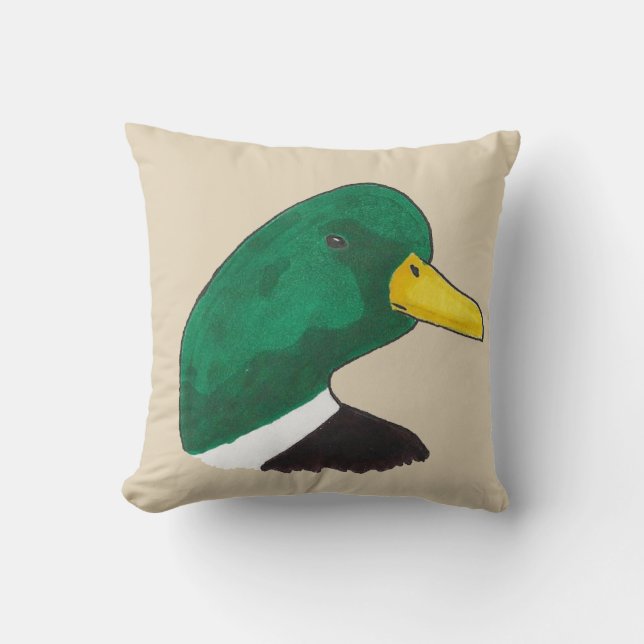 Woodland Bird Mallard Duck Kissen (Vorderseite)