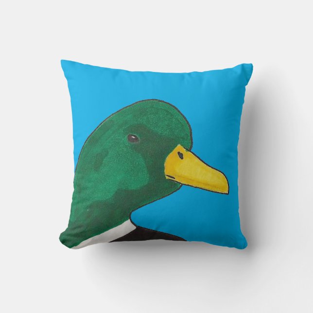 Woodland Bird Mallard Duck Throw Kissen (Vorderseite)