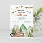 Woodland Birthday Einladung (Stehend Vorderseite)