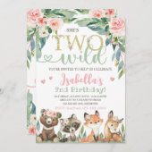 Woodland Birthday Einladung zwei wilde Einladung (Vorne/Hinten)