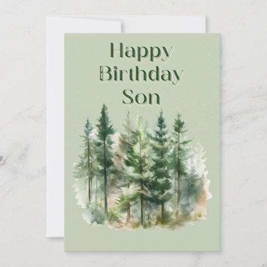 Woodland Birthday Flat Card (Vorderseite)