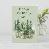 Woodland Birthday Flat Card (Stehend Vorderseite)