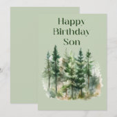 Woodland Birthday Flat Card (Vorne/Hinten)