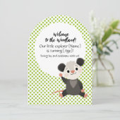 Woodland Birthday Invitation – Cute Opossum  Einladung (Stehend Vorderseite)