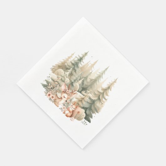Woodland Birthday Napkins Serviette (Ecke)