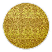 Woodland Blätter Gold Rabbit William Morris Muster Keramikknauf (Vorderseite)