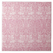Woodland Blätter Pink Rabbit William Morris Patter Fliese (Vorderseite)