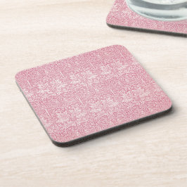 Woodland Blätter Pink Rabbit William Morris Patter Getränkeuntersetzer