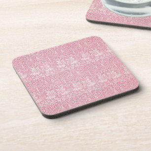 Woodland Blätter Pink Rabbit William Morris Patter Getränkeuntersetzer