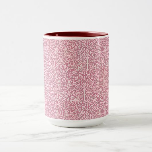 Woodland Blätter Pink Rabbit William Morris Patter Tasse (Zentrum)