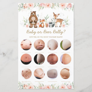 Woodland Blush Bloral Baby oder Bierbauch Game