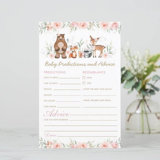 Woodland Blush Bloral Baby Vorhersagen und Ratschl (Stehend Vorderseite)