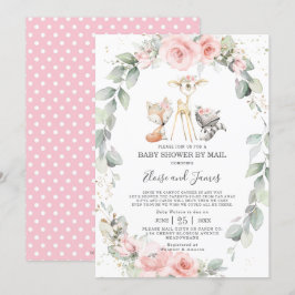 Woodland Blush Blumengrün Kinderdusche von Mail Einladung