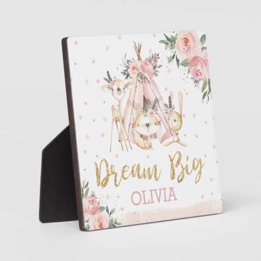 Woodland Blush Blumenstrauß Boho Dream Big Plaza Fotoplatte (Vorderseite)