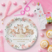 Woodland Blush Pink Bläschen Baby Dusche Geburtsta Pappteller (Party)