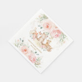 Woodland Blush Pink Bläschen Baby Dusche Geburtsta Serviette (Ecke)