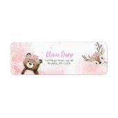 Woodland Blush Return Address Label for Baby Girl (Vorne)