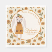 Woodland Boho Bunny Baby Shower Napkins Serviette (Vorderseite)