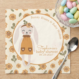 Woodland Boho Bunny Baby Shower Napkins Serviette