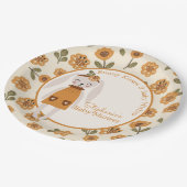 Woodland Boho Bunny Baby Shower Pappteller (Schrägansicht)