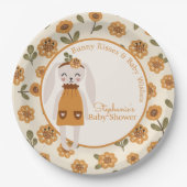 Woodland Boho Bunny Baby Shower Pappteller (Vorderseite)
