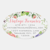 Woodland boho Floral Business oder Personal Craft Ovaler Aufkleber (Vorderseite)