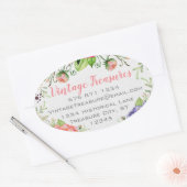 Woodland boho Floral Business oder Personal Craft Ovaler Aufkleber (Umschlag)