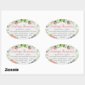 Woodland boho Floral Business oder Personal Craft Ovaler Aufkleber (Blatt)