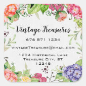 Woodland boho Floral Business oder Personal Craft Quadratischer Aufkleber (Vorderseite)