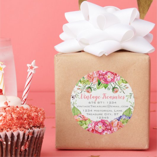 Woodland boho Floral Business oder Personal Craft Runder Aufkleber (Party)