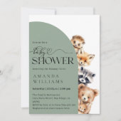 Woodland Boho Moderne neutrale Babydusche Einladung (Vorderseite)