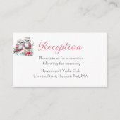 Woodland Boho Rustic Owl Wedding Reception Begleitkarte (Vorderseite)