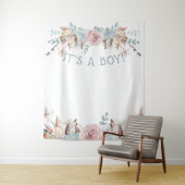 Woodland BOHO Virtual Boy Baby Dusche Hintergrund Wandteppich (Beispiel)