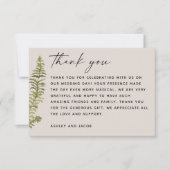 Woodland Botanical Wedding | Elegant Forest Fern Dankeskarte (Vorderseite)