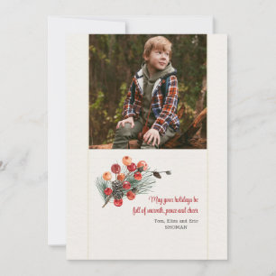 Woodland Bouquet Foto Holiday Card Feiertagskarte
