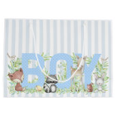 Woodland Boy Baby Dusche Große Geschenktüte (Rückseite)
