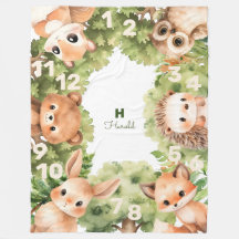 Woodland Boy Baby Dusche Milestone