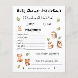 Woodland Boy Baby Shower Predictions Game