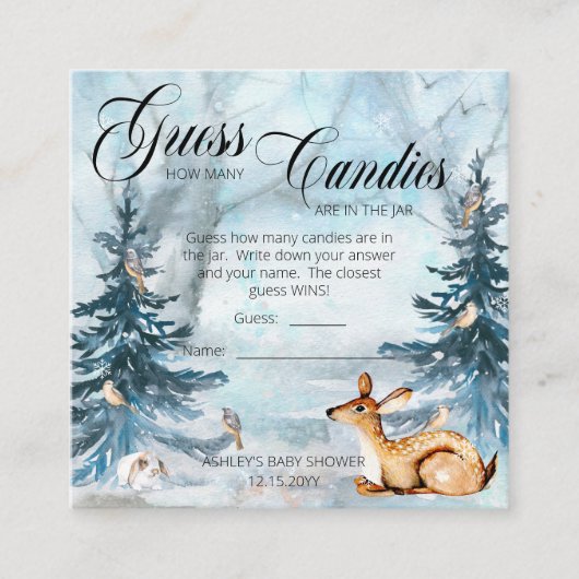 Woodland Boy Baby Showköder in Jar Game Begleitkarte (Vorderseite)