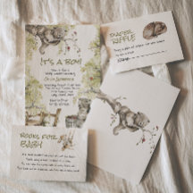 Woodland Boy Wild Forest Bear Animal Baby Dusche