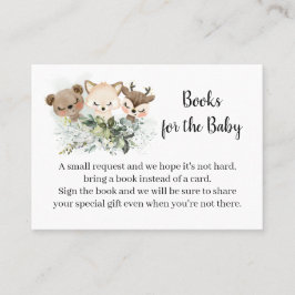 Woodland Bringen Sie ein Buch Babyduschkarte mit Platzkarte