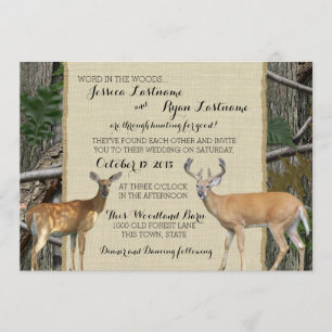 Woodland Buck and Doe Wedding Einladung
