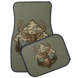 Woodland Buck on Camo Car Mats Autofußmatte