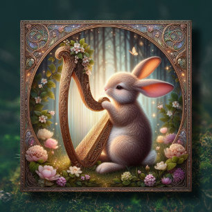 Woodland Bunny Art Nouveau Frame Oster Feiertagskarte