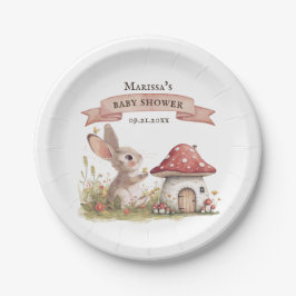 Woodland Bunny Baby Dusche Pappteller